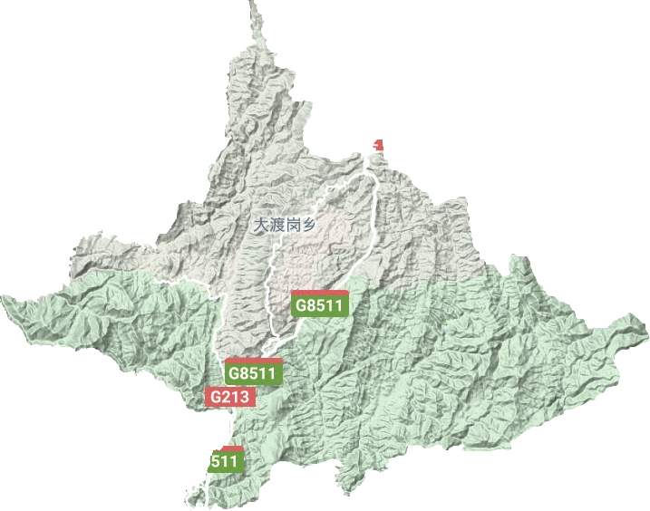 大渡岗乡地形地图