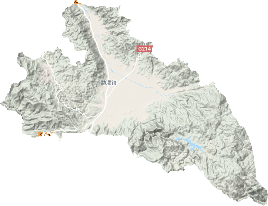 勐混镇地形地图