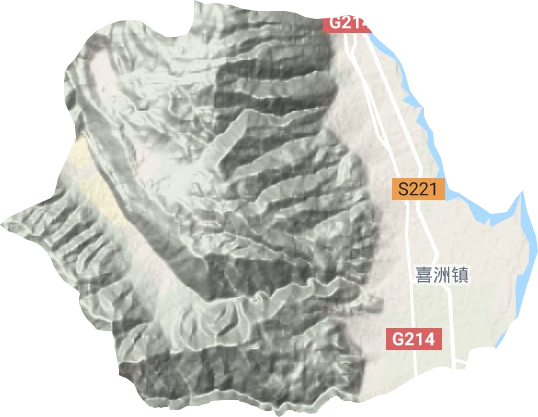 喜洲镇地形地图