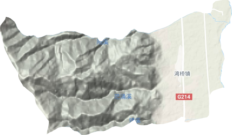 湾桥镇地形地图