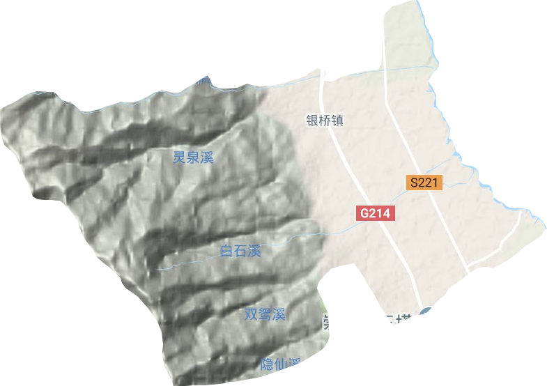 银桥镇地形地图