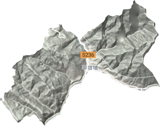 平坡镇地形地图