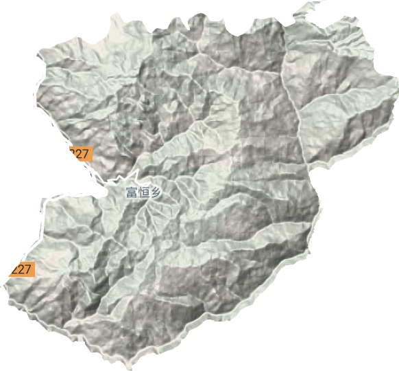 富恒乡地形地图