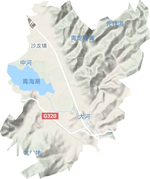 沙龙镇地形地图