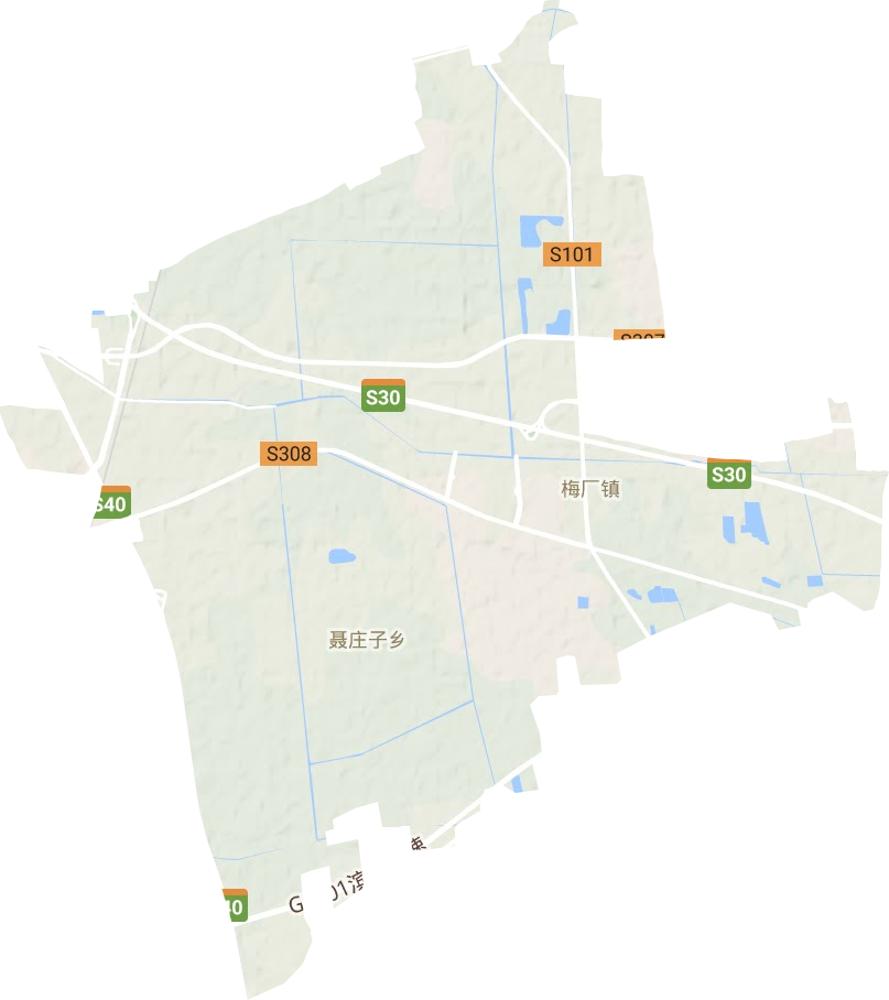 梅厂镇地形地图