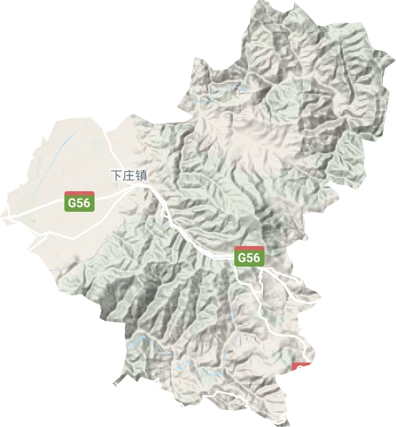 下庄镇地形地图
