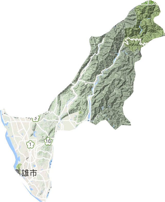 高雄市地形地图