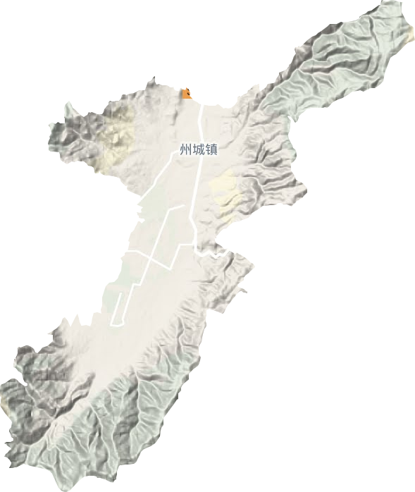 州城镇地形地图