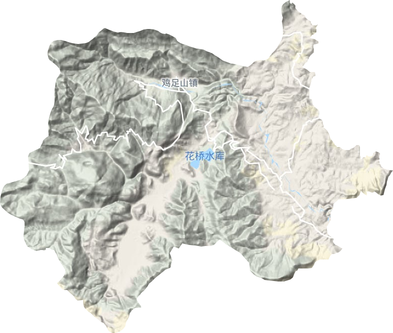 鸡足山镇地形地图