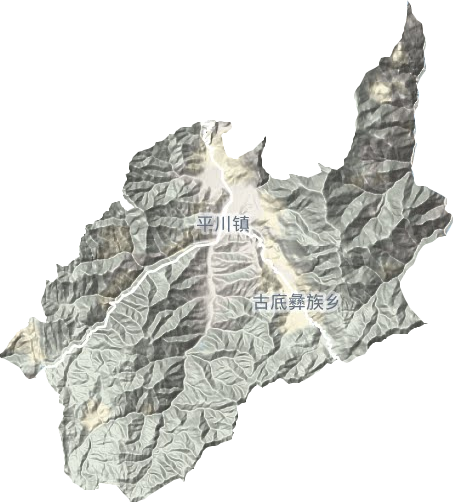 平川镇地形地图