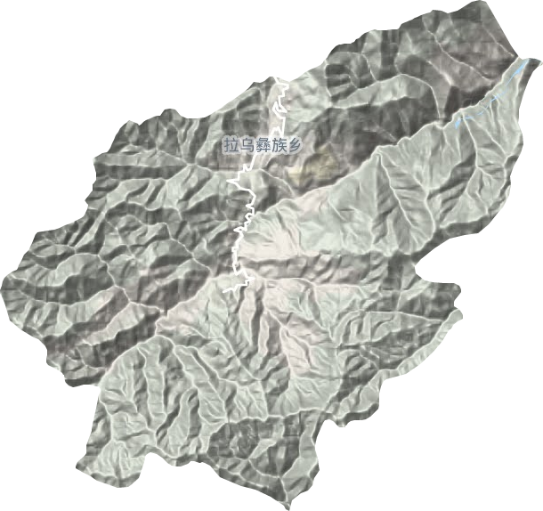 拉乌彝族乡地形地图