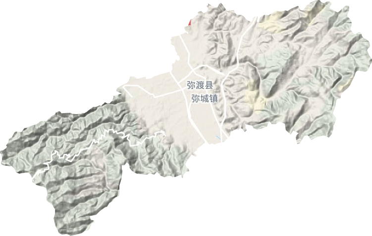 弥城镇地形地图