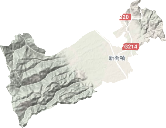 新街镇地形地图
