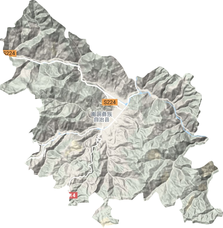 南涧镇地形地图