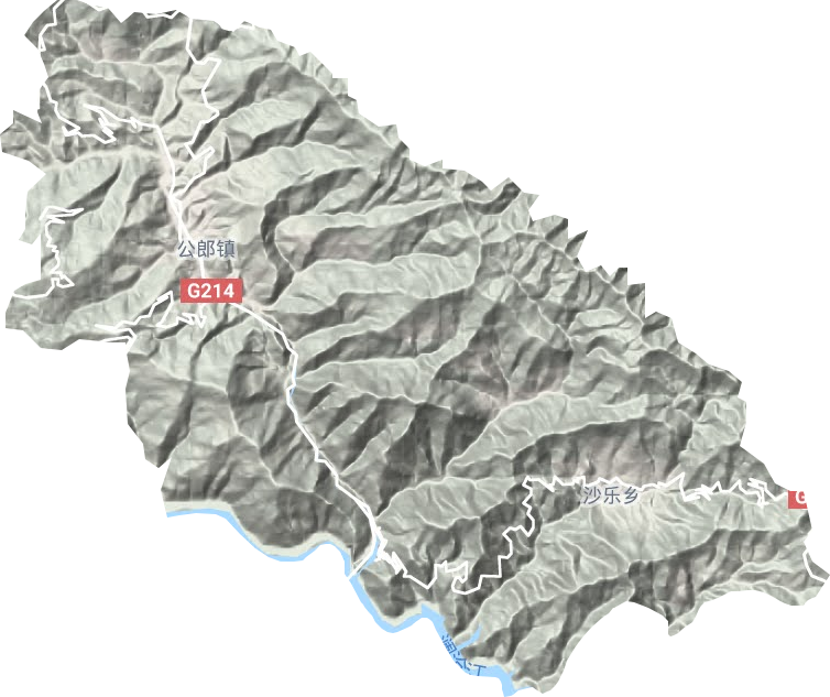 公郎镇地形地图