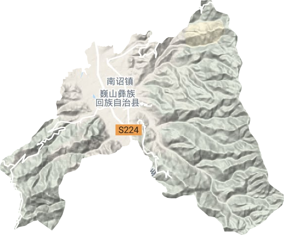 南诏镇地形地图