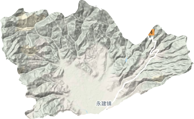 永建镇地形地图