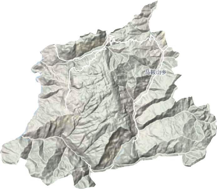 马鞍山乡地形地图