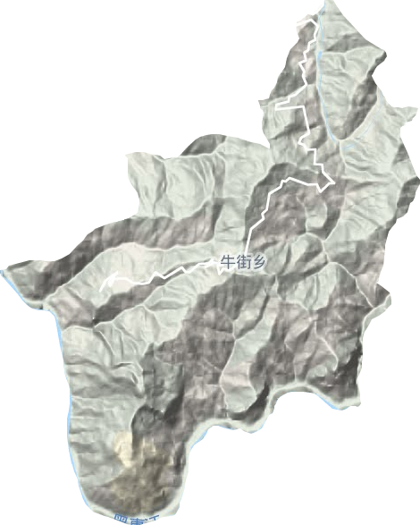 牛街乡地形地图