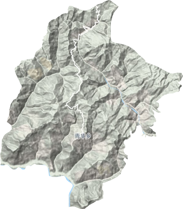 青华乡地形地图