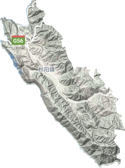 杉阳镇地形地图