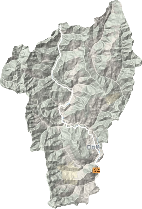 白石镇地形地图