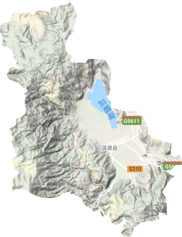 茈碧湖镇地形地图