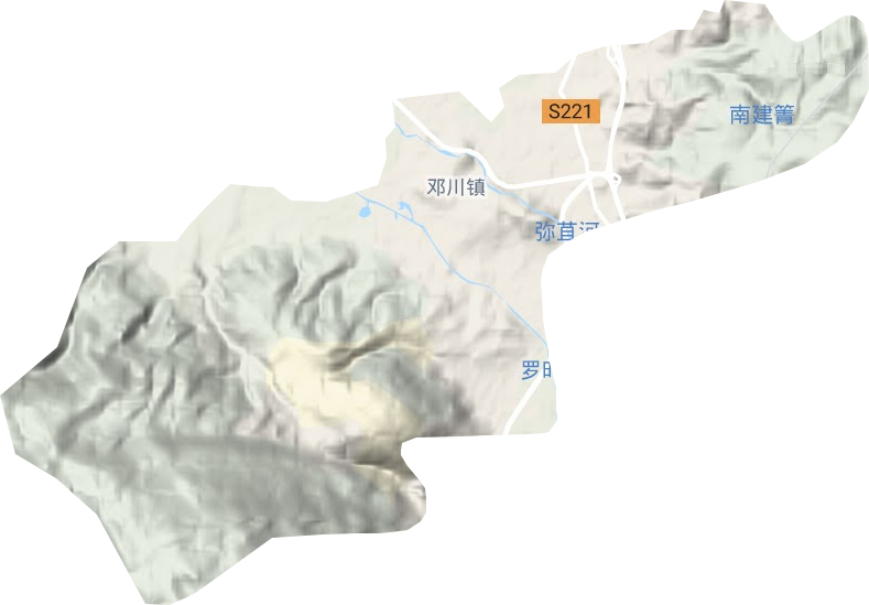 邓川镇地形地图