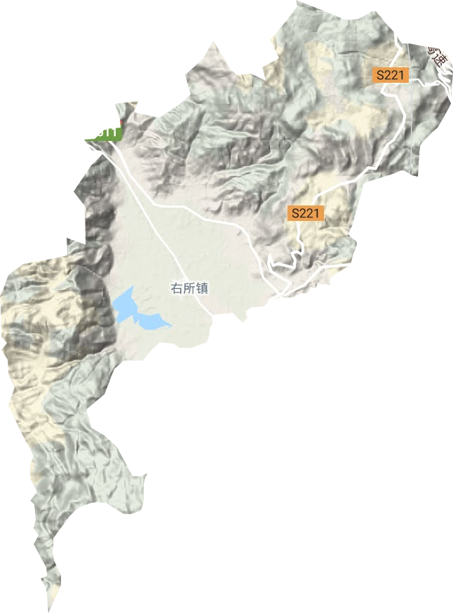右所镇地形地图
