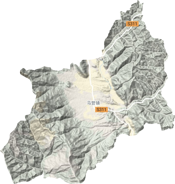 马登镇地形地图