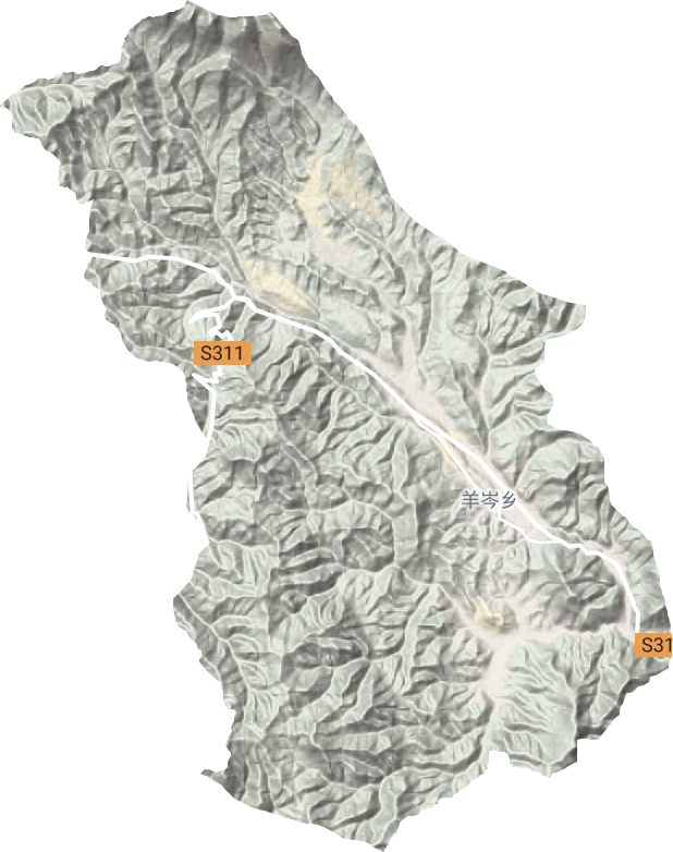 羊岑乡地形地图