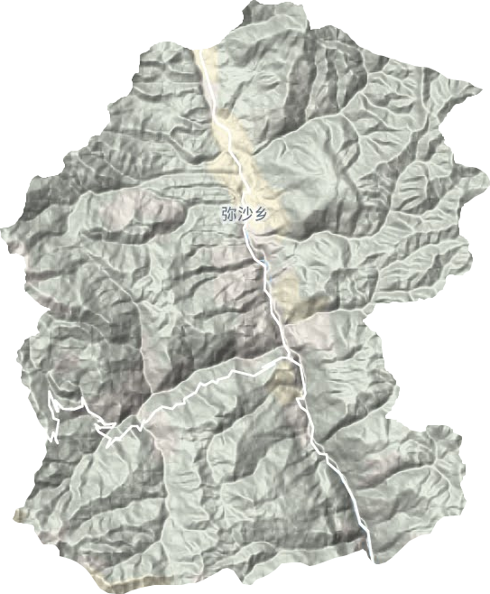 弥沙乡地形地图