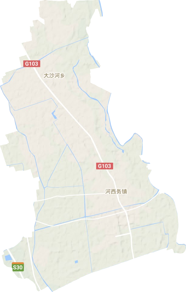 河西务镇地形地图