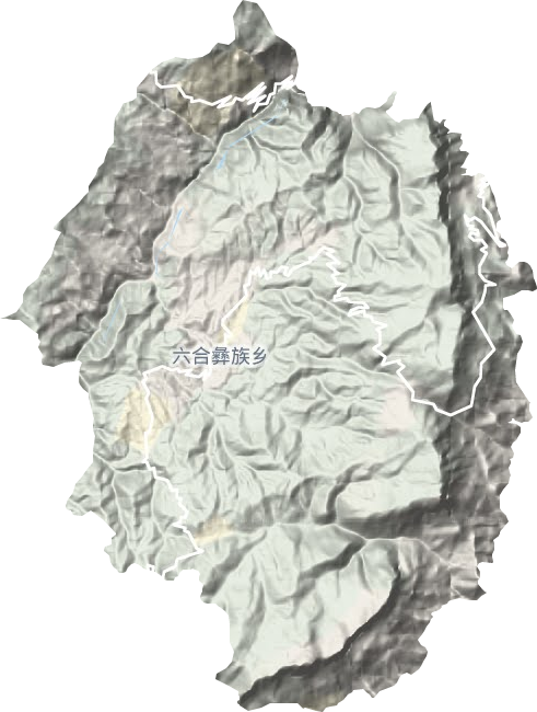 六合彝族乡地形地图