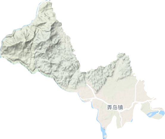 弄岛镇地形地图