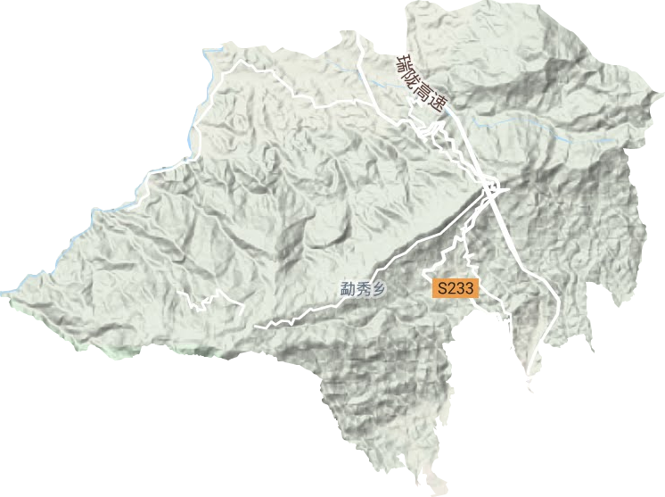 勐秀乡地形地图