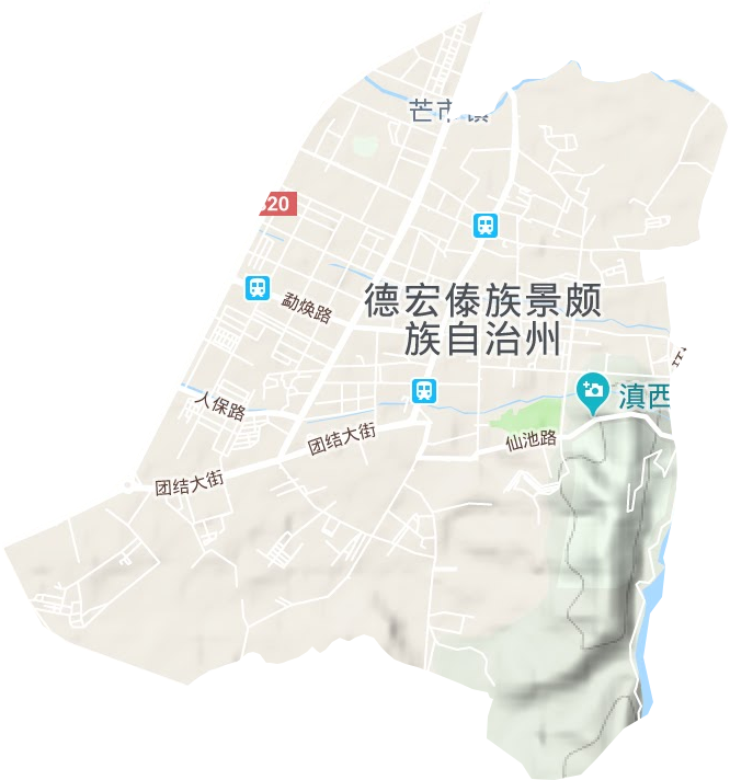 勐焕街道地形地图
