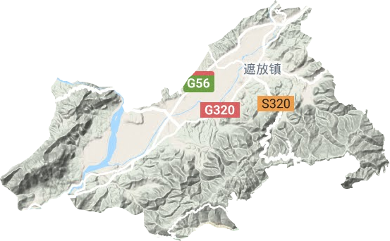 遮放镇地形地图