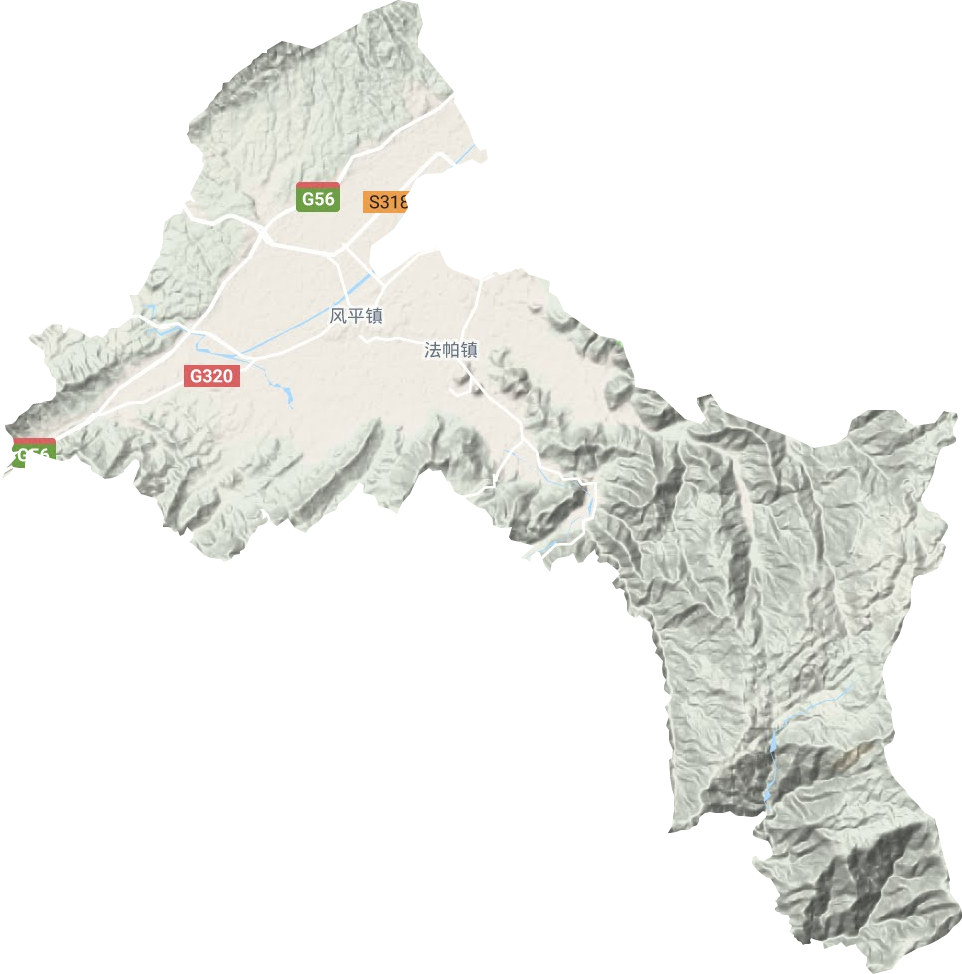 风平镇地形地图