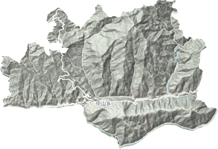 中山乡地形地图