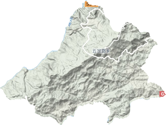 五岔路乡地形地图