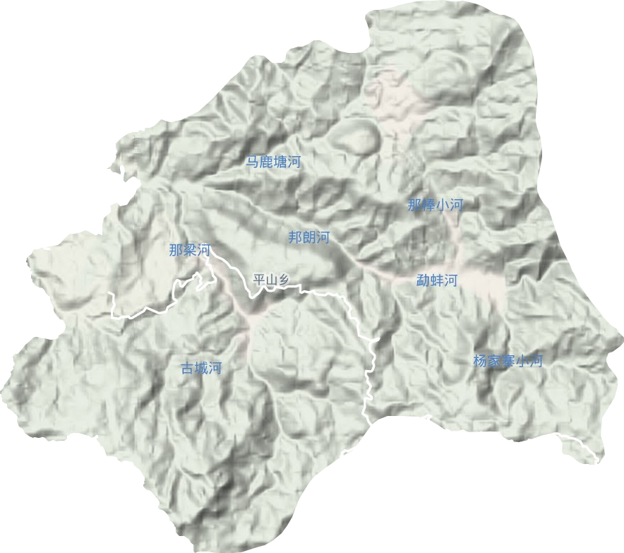 平山乡地形地图