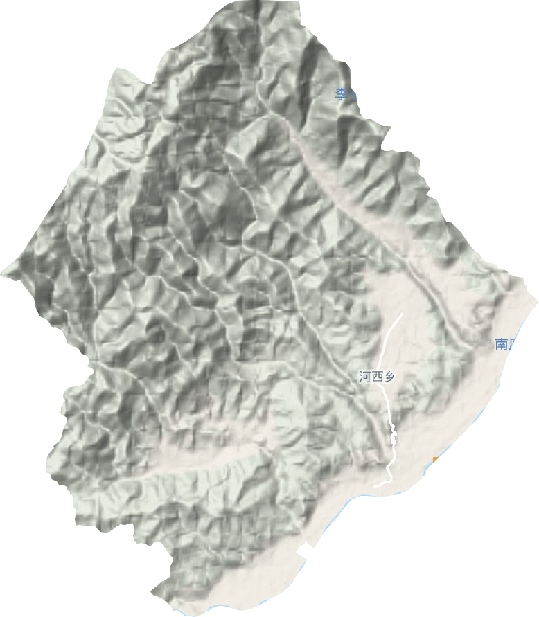 河西乡地形地图