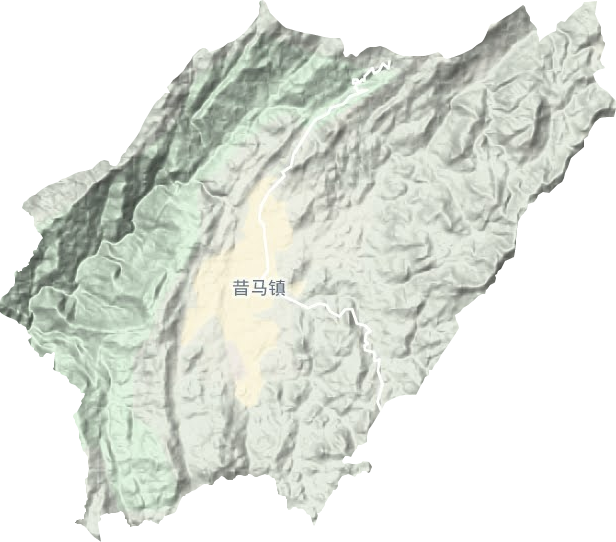 昔马镇地形地图