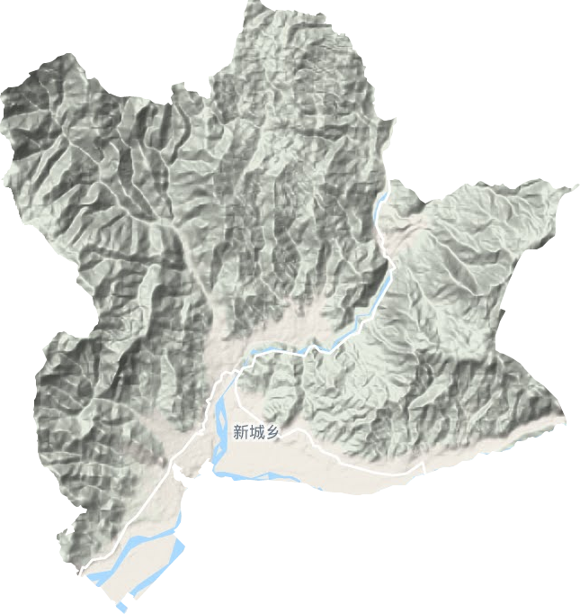 新城乡地形地图