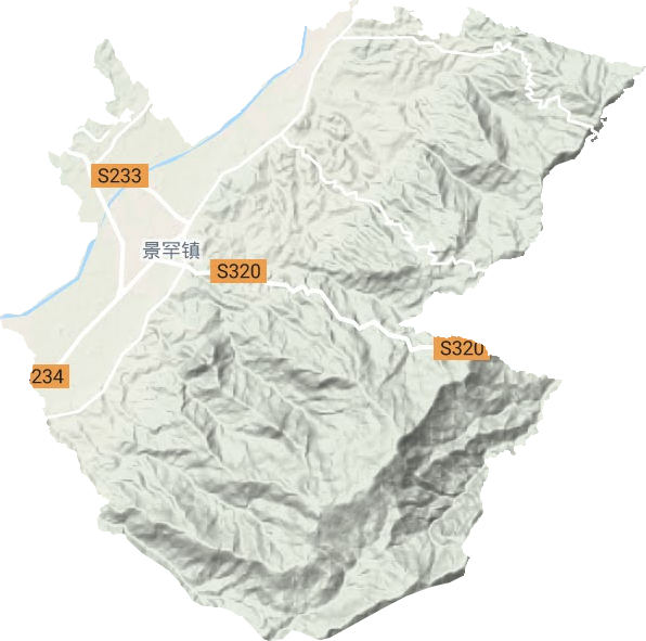 景罕镇地形地图