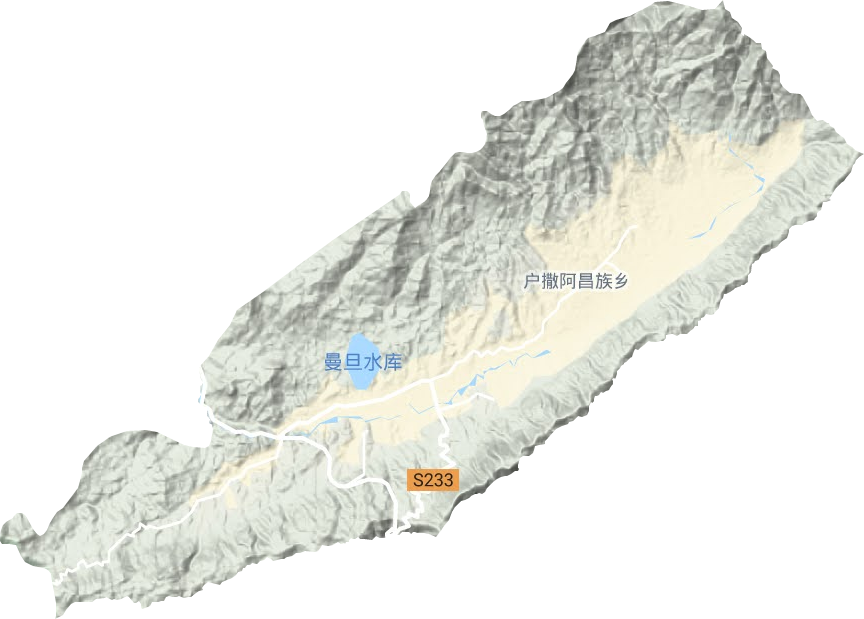 户撒阿昌族乡地形地图