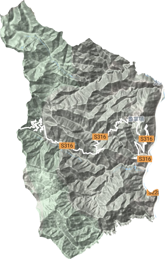 鲁掌镇地形地图