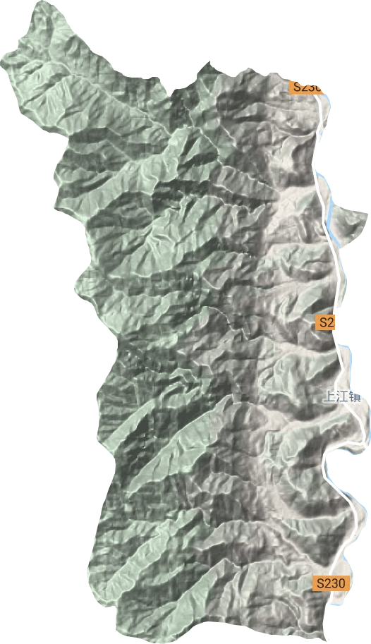 上江镇地形地图