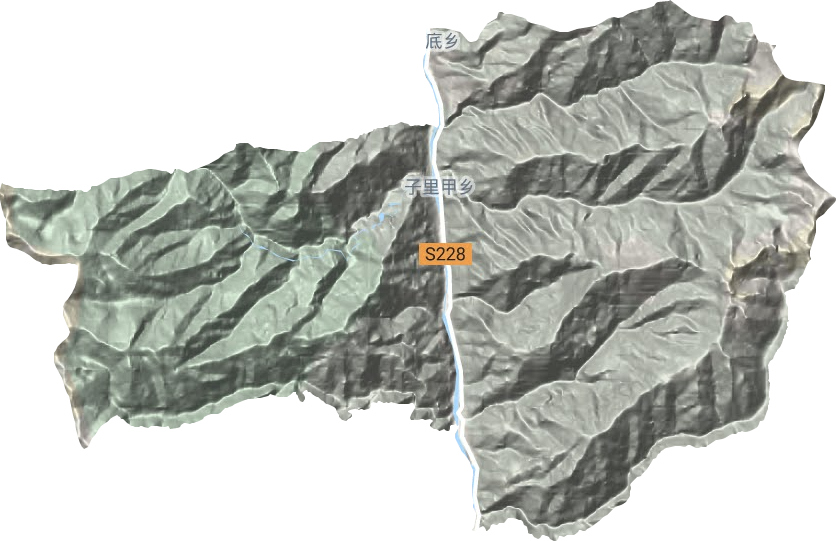 子里甲乡地形地图